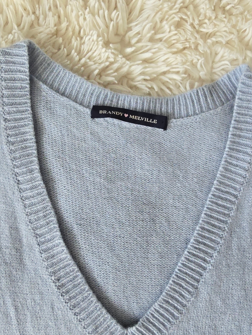 Light Blue V-Neck Knit Sweater Vest - Women - Picture 4 of 9